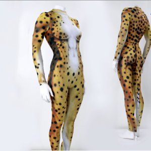 New ShapeShifterZ Woman's Bodycon Cheetah Cat Halloween Bodysuit Costume Tall xL